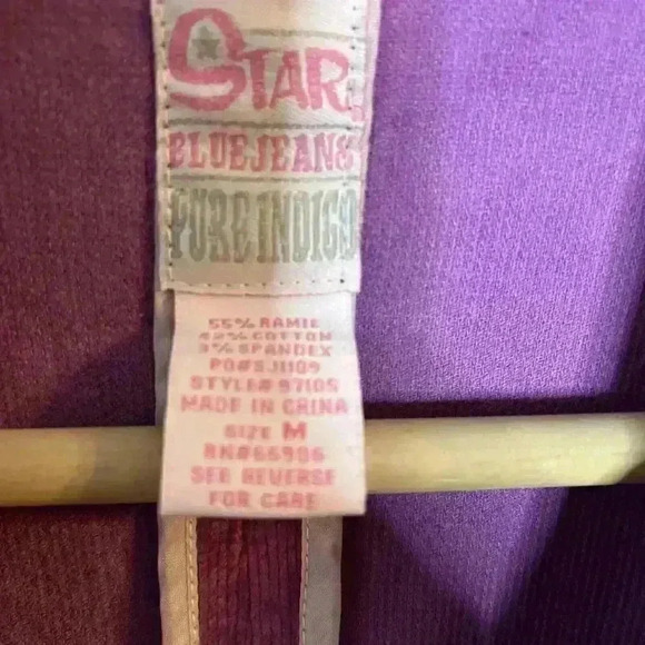 Vintage STAR Blue Jeans Pure Indigo Corduroy Pink Jacket Womens Med Retro - Picture 4 of 13